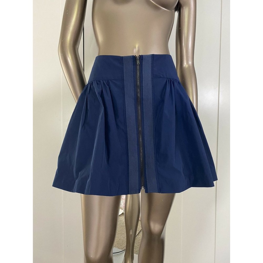 BCBGeneration blue mini A-line zipper detail skirt